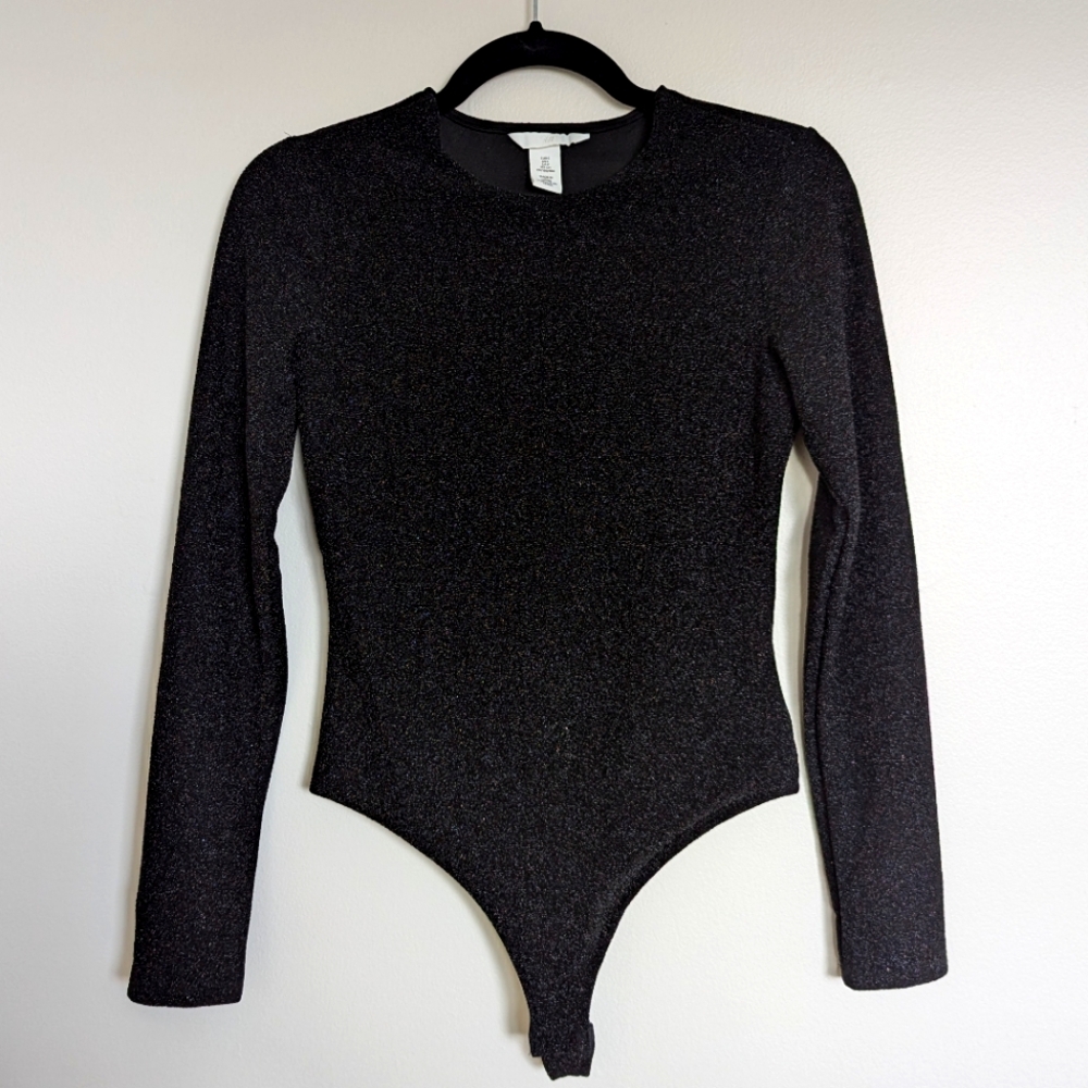 H&M Sparkly Black Bodysuit